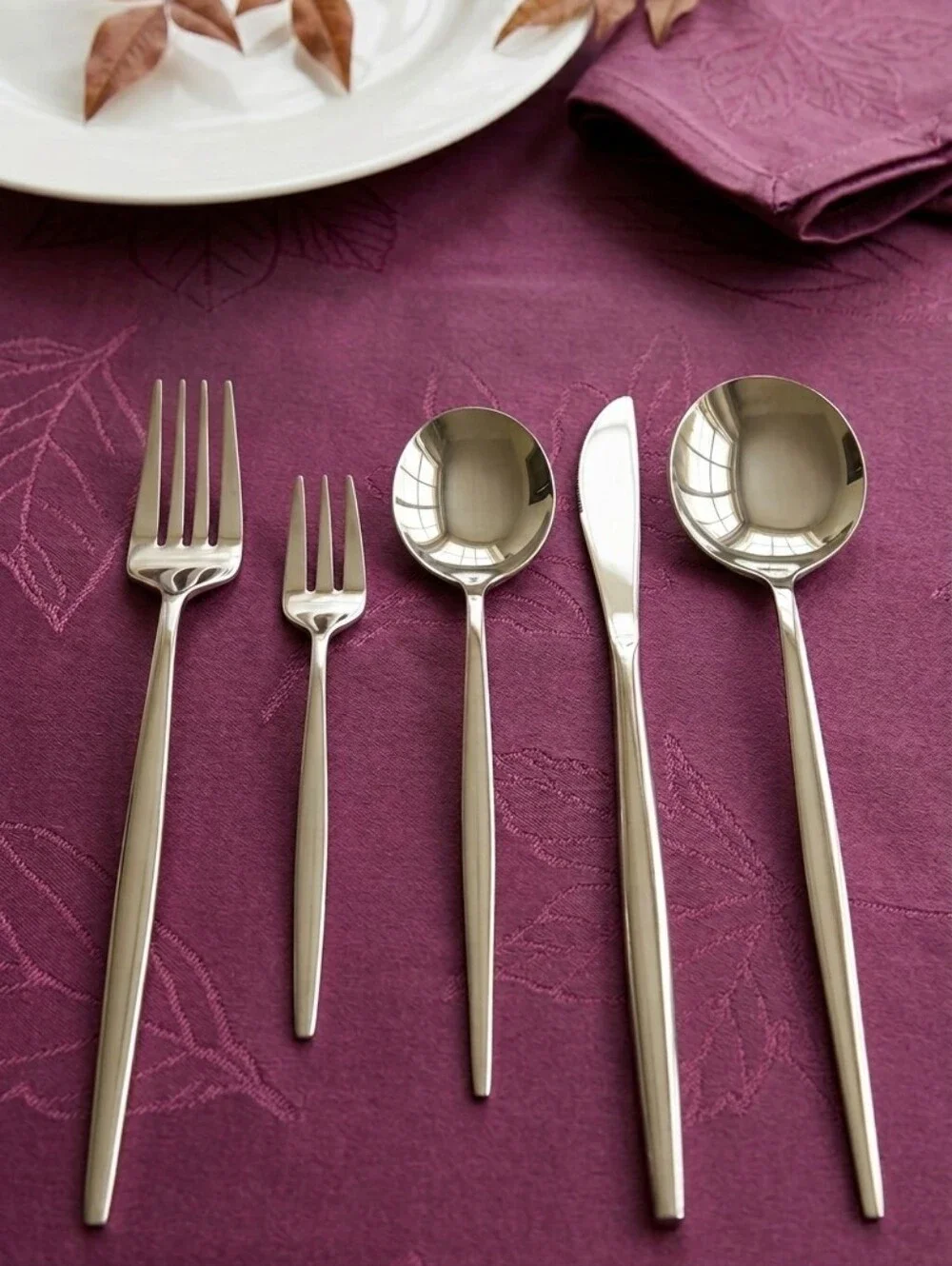 Stainless Steel Flatware Set in Gold Tone - Modern Home Dining Sets Of‎ 30